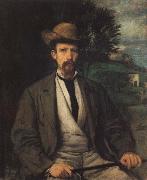 Hans von Maress Self-Portrait with Yellow Hat oil